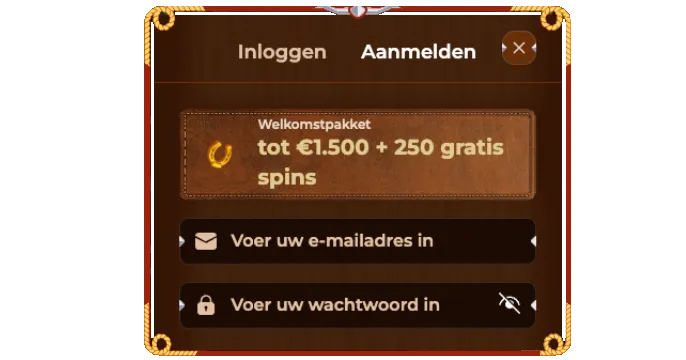 RodeoSlot Registratie banner